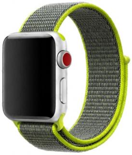 Žlutozelený provlékací řemínek na suchý zip pro Apple Watch 38, 40 a 41 mm