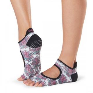 Bezprstové protiskluzové ponožky na jógu a pilates ToeSox Bellarina květina Velikost: M (39 - 42,5 )