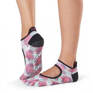 Prstové protiskluzové ponožky na jógu a pilates ToeSox Bella barevné Velikost: M (39 - 42,5 )