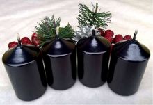 Bony adventní svíčka metalik černá, 4 ks Velikost - svíčky: 40 x 60 mm