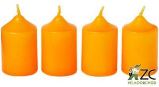 Bony adventní svíčka oranžová, 4 ks Velikost - svíčky: 45 x 80 mm