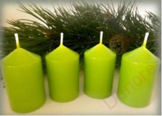 Bony adventní svíčka zelená světlá, 4 ks Velikost - svíčky: 40 x 60 mm