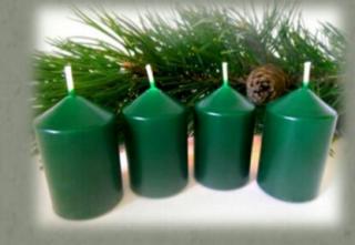 Bony adventní svíčka zelená tmavá, 4 ks Velikost - svíčky: 40 x 60 mm