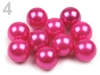 DEKORACE - kuličky / perly bez dírek růžová sytá Ø 10 mm