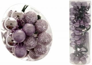DEKORACE - kuličky sklo MIX BAREV Ø 1,5 cm Barva: fialová třpyt