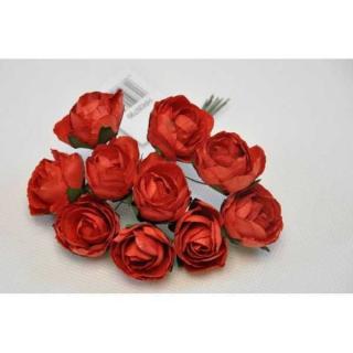 Dekorace - papírové růžičky 12 cm Barva: červená