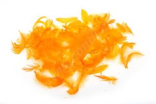 Dekorace - pírka 10 g Barva: oranžová
