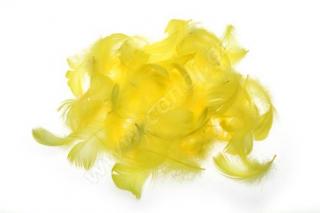 Dekorace - pírka 10 g Barva: žlutá
