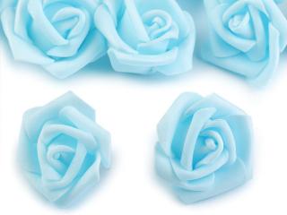 Dekorační pěnová růže Ø 4 cm Barva: sv. modrá