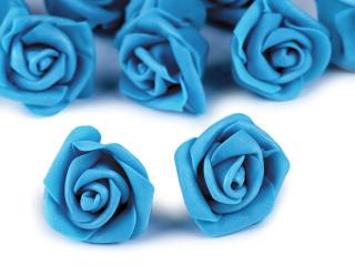 Dekorační pěnová růže Ø 4 cm Barva: sytá modrá