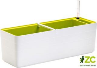 PLASTIA - BERBERIS - Truhlík samozavlažovací bílá + zelená Míra: 60 cm