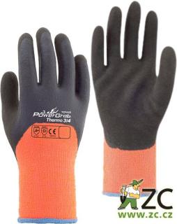 POWERGRAB - pracovní thermo rukavice Barva: oranžová, Velikost: 10