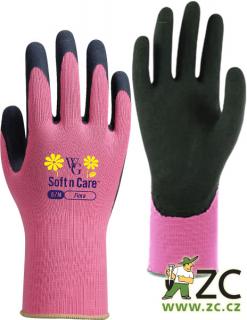 ROSTETO FLORA - pracovní rukavice růžové Barva: růžová, Velikost: 7