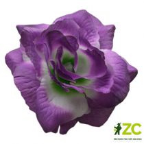 Růže - látková 7 cm Barva: fialovobílá