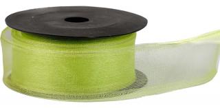 Stuha Organza snow 4 cm x 9,15 m - sv. zelená