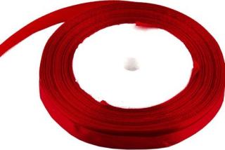 Stuha saténová 1 cm x 23 m -  červená