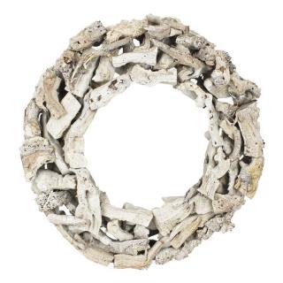 Věnec z dřívek - kruh 40 cm šedý