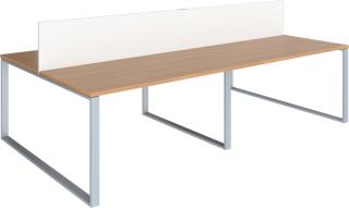 Čtyřmístná sestava stolů se středovým paravánem 362x162x75