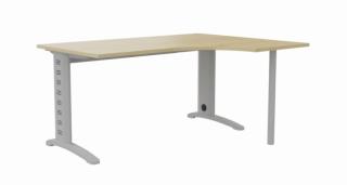 Pracovní stůl GEO Trend ergonomický s kabelovým kanálem a podpěrnou nohou 160 x 80/120 x 75 cm, pravý