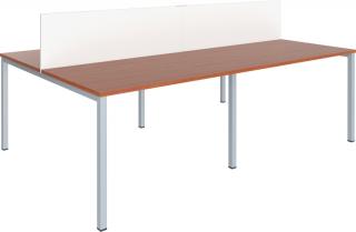 Sestava pracovních stolů - 4 místa s paravánem 162x162x113