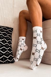 Dámské ponožky vzor bílé