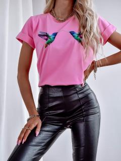 Dámské triko Kolibřík světle růžové Velikost: XL