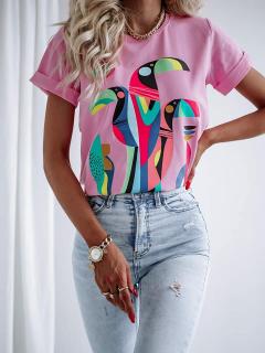 Dámské triko Tukan růžové Velikost: XL