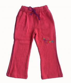 Dívčí tepláky růžové s fialovým pruhem Velikost: 110