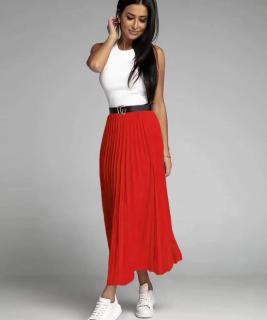 Dlouhá plisovaná sukně červená