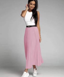Dlouhá plisovaná sukně růžová