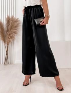 Elegantní kalhoty s širokými nohavicemi černé