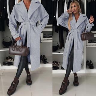 Flaušový kabát AMANDA šedý