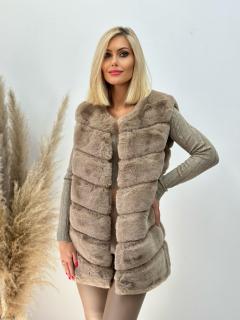 Kožešinová vesta Clara hnědá Velikost: XXXXL