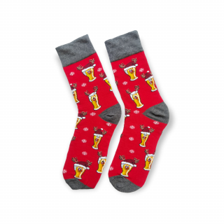 Pánské vánoční ponožky pivo červené Velikost: 44-46