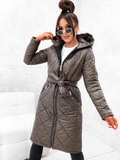 Parka s páskem STAY hnědá Velikost: S