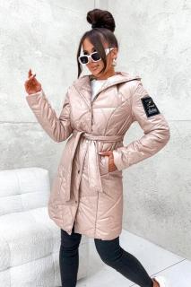 Parka s páskem Swest béžová Velikost: XL