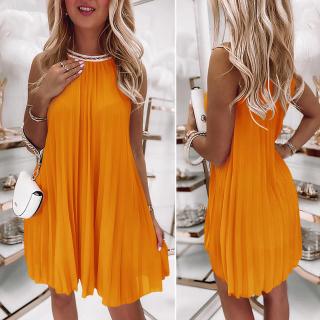 Plisované šaty oranžové