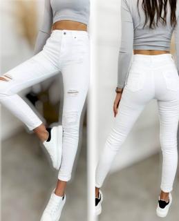 Trhané kalhoty bílé Velikost: XS