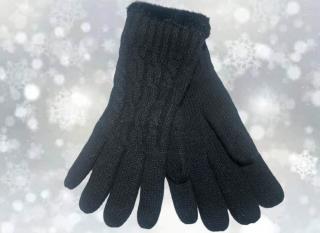 Vlněné rukavice prstové černé
