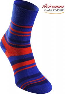 Ponožky DiaFit CLASSIC Avicenum - antibakteriální Barva: Modra/Červená, Velikost: 36-39