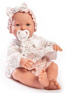 Antonio Juan miminko holčička Mia čůrací a s baťůžkem (5-kloubová panenka 42 cm velká, modré oči, mrkací)