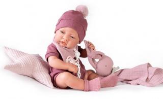 Antonio Juan miminko holčička se zajíčkem (5-kloubová panenka 42 cm velká, modré oči, nemrkací)
