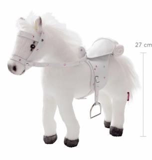 Götz kůň bílý s postrojem a se zvukem (31 cm k hlavě) (Od firmy Götz)