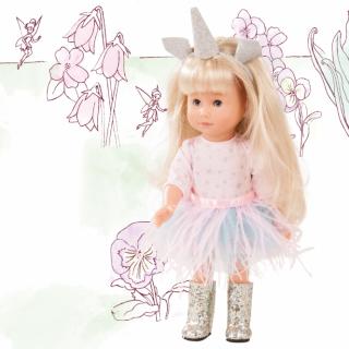 Götz panenka Mia jednorožec (5-kloubová panenka, 27cm vysoká, blond vlasy a modré oči, mrkací)