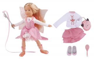Kruselings panenka Vera víla (sada) (13-kloubová panenka - víla s křídly, 23 cm vysoká, blond vlasy, modré oči, sada s doplňky)