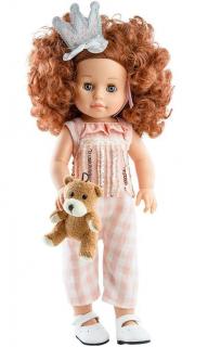 Paola Reina panenka Becca s jejím medvídkem (5-kloubová panenka, 42 cm vysoká, rezavé vlasy, modré oči, mrkací)