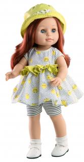 Paola Reina panenka Becca v kloboučku (5-kloubová panenka, 42 cm vysoká, rezavé vlasy, modré oči, mrkací)