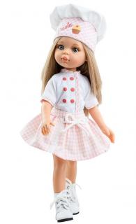 Paola Reina panenka Carla cukrářka (5-kloubová panenka, 32 cm vysoká, blond vlasy, modré oči, nemrkací)