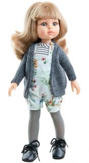Paola Reina panenka Carla s ofinkou ve svetříku (5-kloubová panenka, 32 cm vysoká, blond vlasy, modré oči, nemrkací)
