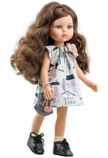 Paola Reina panenka Carol kudrnatá (5-kloubová panenka, 32 cm vysoká, hnědé vlasy, modré oči, nemrkací)